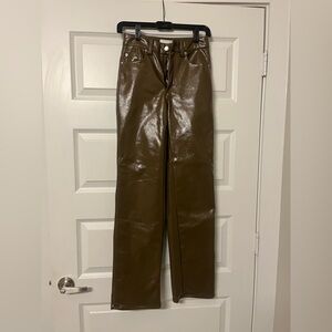 H&M Metallic Brown Trousers